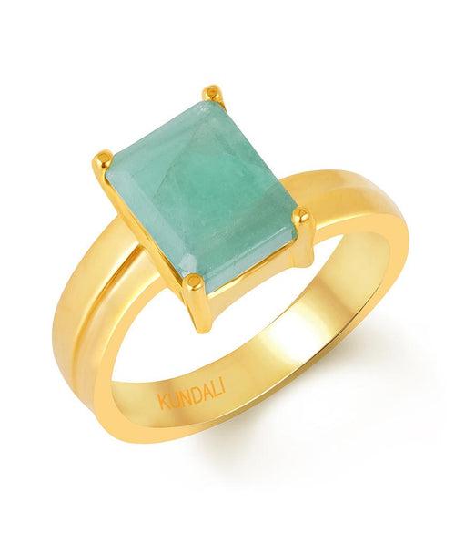 Edgy Emerald (Panna) gold ring