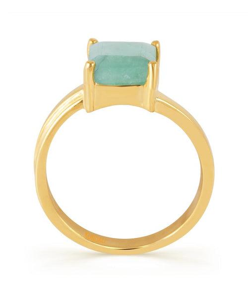 Edgy Emerald (Panna) gold ring