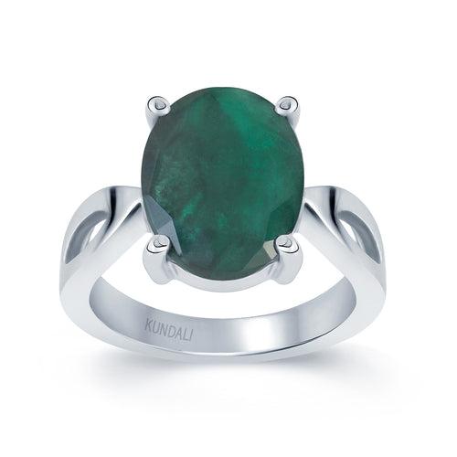 Grace Emerald (Panna) silver ring