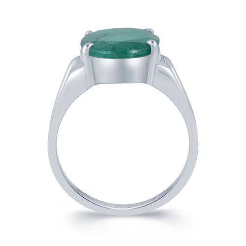 Roman Emerald (Panna) silver ring