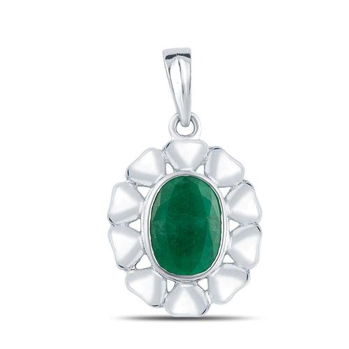 Bloom Emerald (Panna) silver pendant