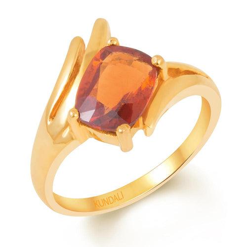 Noble Garnet (Gomed) gold ring