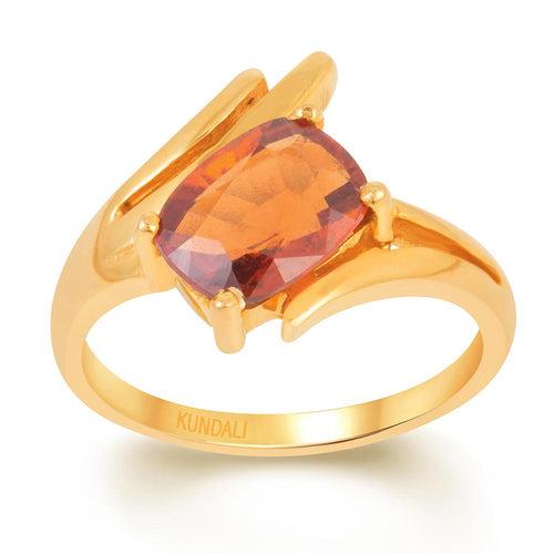 Noble Garnet (Gomed) gold ring