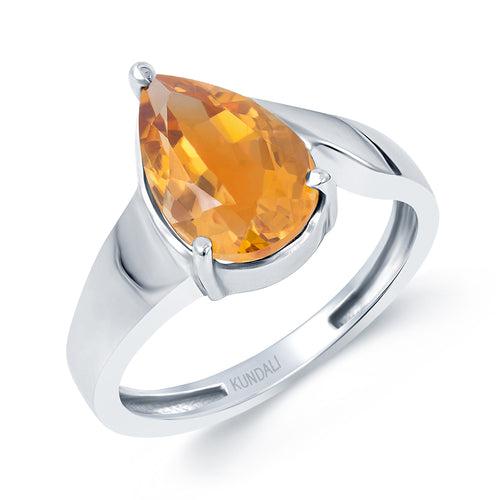 Radiant Golden Topaz (Sunela) silver ring