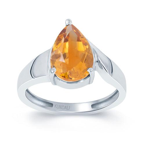 Radiant Golden Topaz (Sunela) silver ring