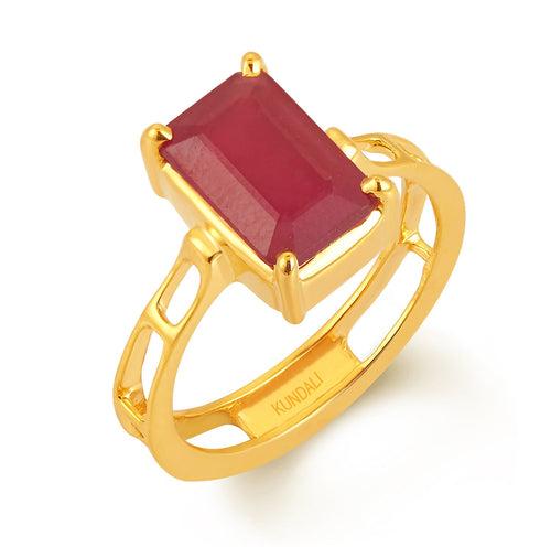 Duo Ruby (Manik) gold ring