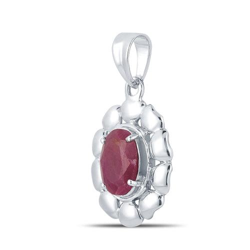 Bloom Ruby (Manik) silver pendant