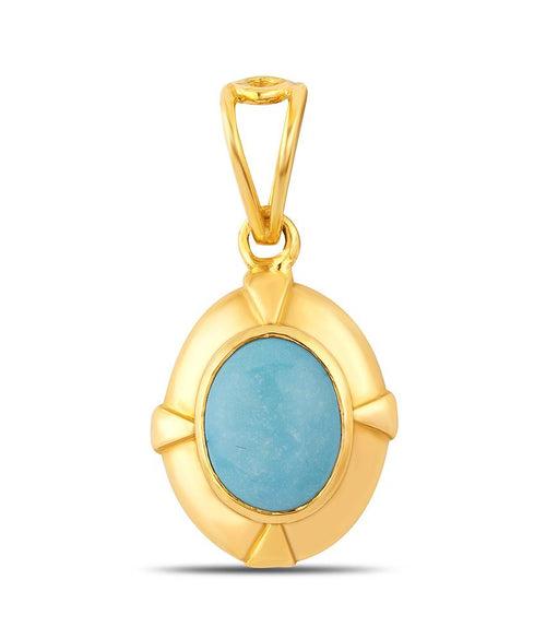 Passion Turquoise (Firoza) gold pendant