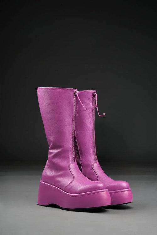 Pluto Low Platform Boots in Pink