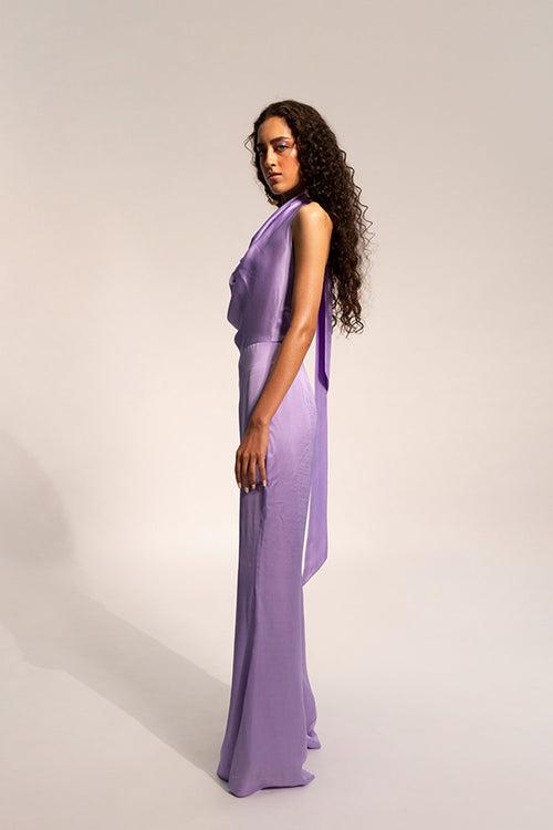 Lavender drape jumpsuit