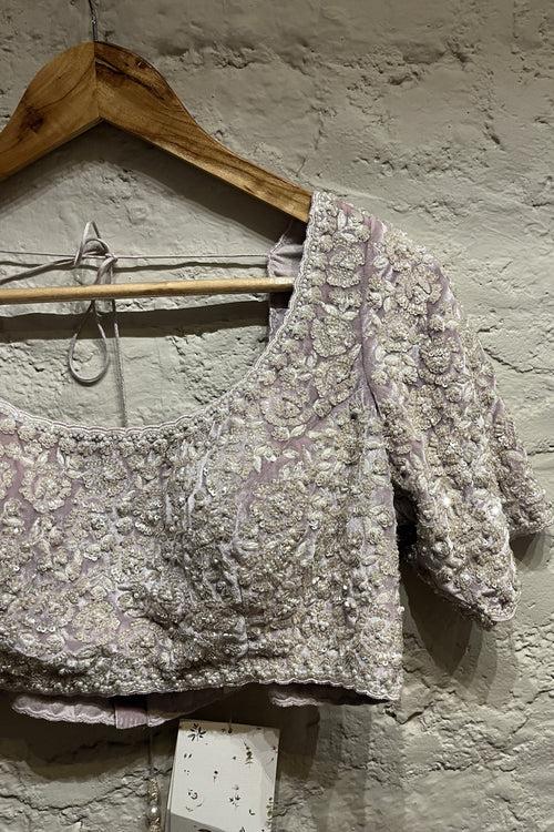 Lavender Velvet Rose Blouse (Sale)