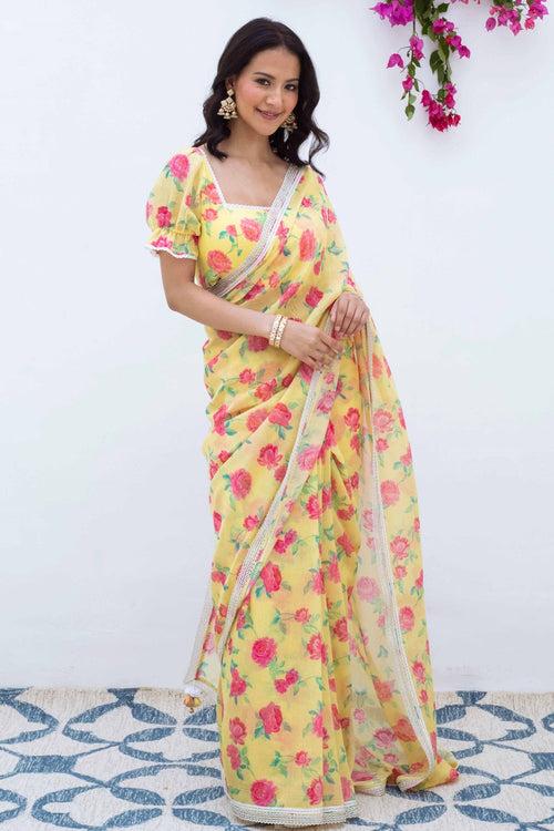 Yellow Magnolia Saree (Sale)