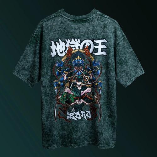 King of Hell / Zoro Acid Wash Oversized T-shirt