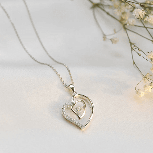 Most Special Gift For Wife 2024 - Pure Silver Luxe Heart Necklace Gift Set