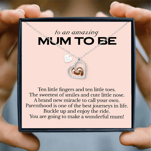 Most Special Gift for Mom to be - Pure Silver Necklace & Message Card | Combo Gift Box