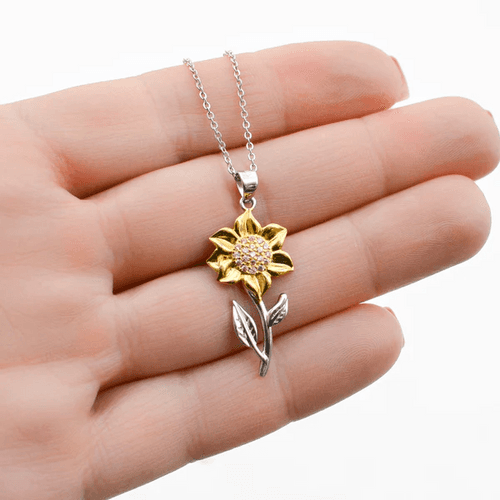 Perfect Gift Idea For Wife - Pure Silver Sunflower Necklace Gift Set