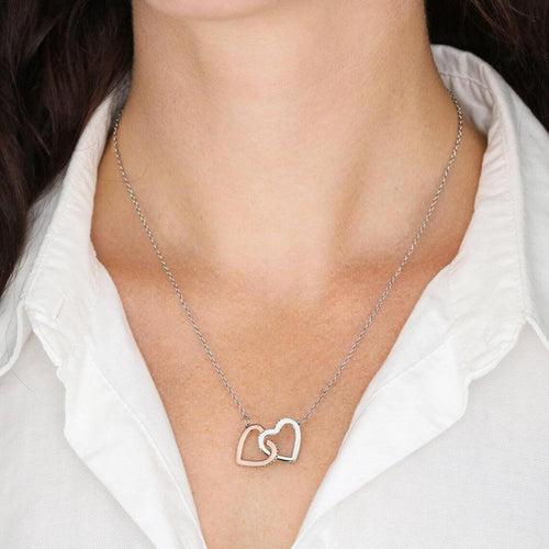 Special Anniversary Gift For Wife - Pure Silver Interlocking Hearts Necklace Gift Set