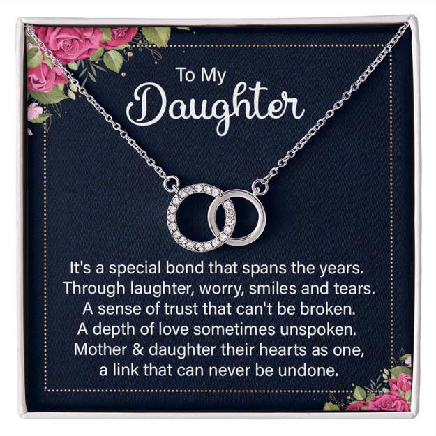 To My Daughter Necklace - 925 Sterling Silver Pendant Set