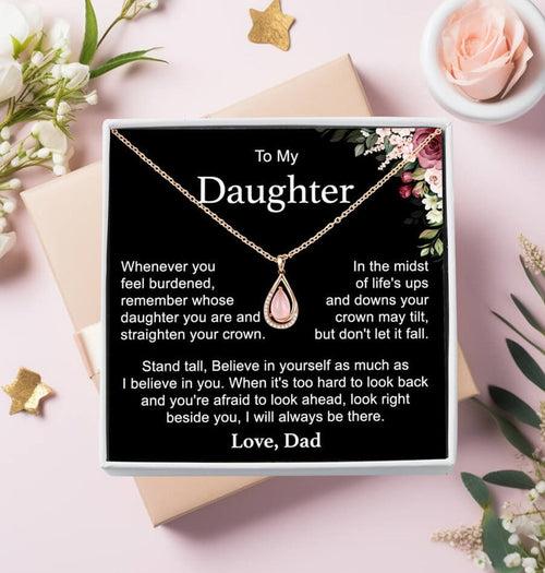 Heartfelt Gift For Daughter From Dad 2024 - Rose Quartz Pure Silver Necklace Gift Set