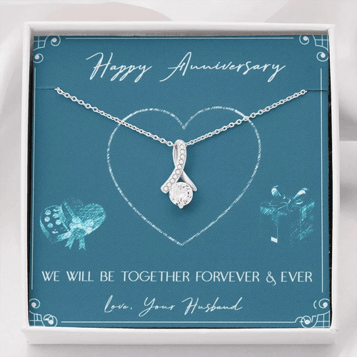 Best Wedding Anniversary Gift for Wife - Pure Silver Pendant & Message Card | Combo Gift Box