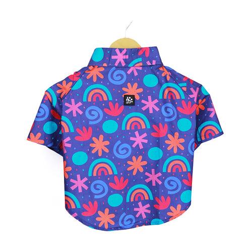 Dear Pet Rainbow Dog Shirt in Blue