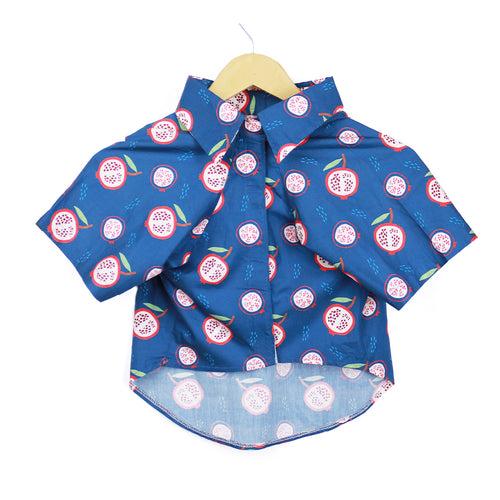 Dear Pet Pom-Printed Dog Shirt in Blue