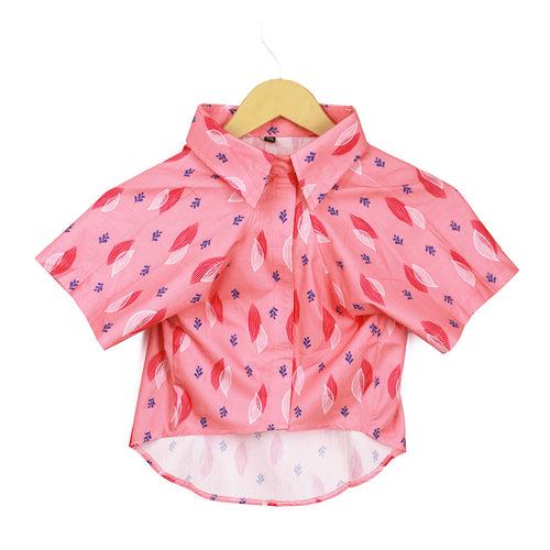 DearPet Double-Shades Leaves Dog Shirt in Pink