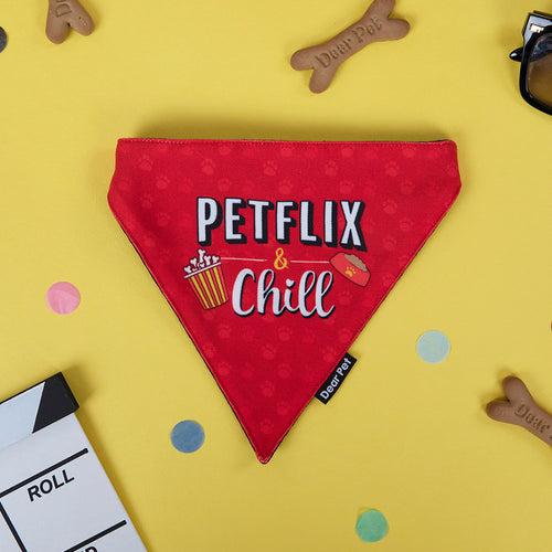 Dear Pet Petflix & Chill Bandana in Red