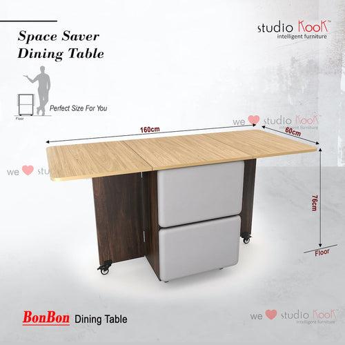 Bonbon 4 Seater Folding Dining Table with Inbuilt Seating