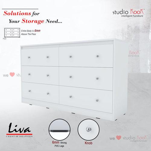 Liva Chest of Drawers (Moonshine White Finish)