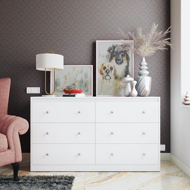 Liva Chest of Drawers (Moonshine White Finish)