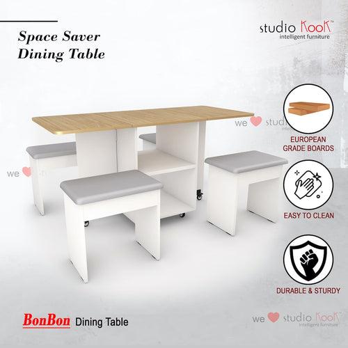 Bonbon 4 Seater Folding Dining Table with Inbuilt Seating