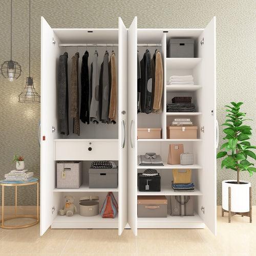 Amari 4 Door Wardrobe (Moonshine White Finish)