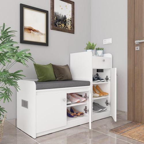 Scarpa Shoerack || Shoe Cabinet with Cushion Seating and 12 pairs capacity