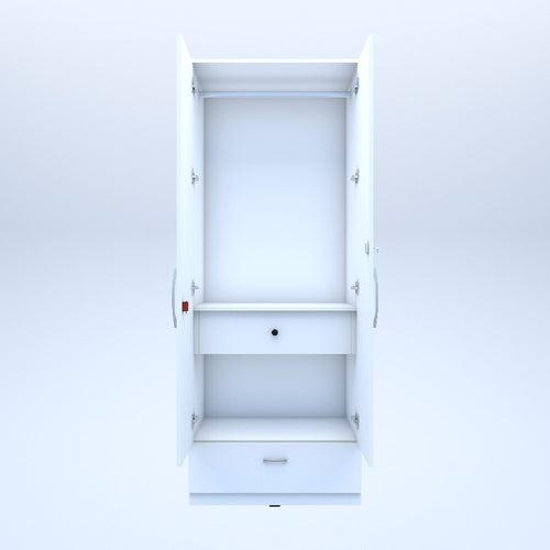 Amari 2 Door 2 Drawer Wardrobe (Moonshine White Finish)