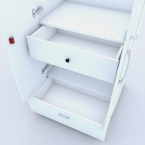 Amari 2 Door 2 Drawer Wardrobe (Moonshine White Finish)