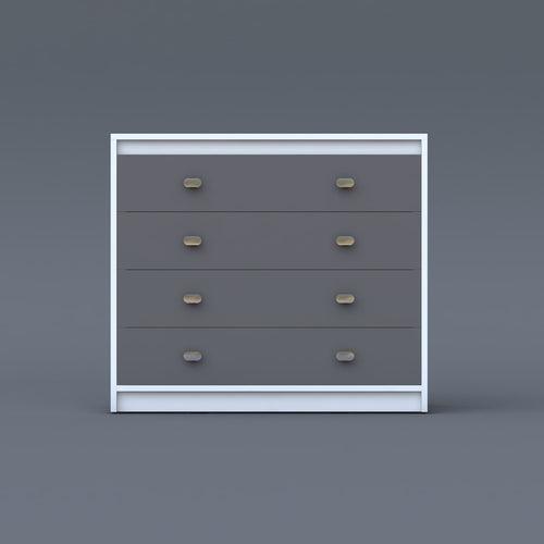 Majestic Chest of Drawers (Slate Grey & Moonshine White Finish, Matte)