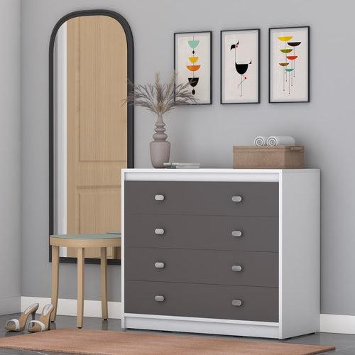 Majestic Chest of Drawers (Slate Grey & Moonshine White Finish, Matte)