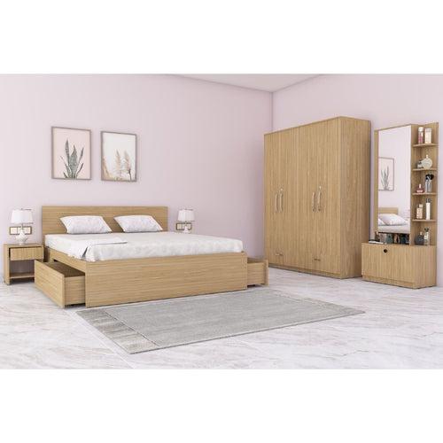 Royale 1 set of 5 modular furniture - King Bed, 4 Door Wardrobe, Dresser with Mirror and 2 side tables