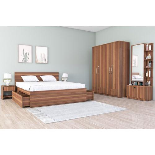 Royale 1 set of 5 modular furniture - King Bed, 4 Door Wardrobe, Dresser with Mirror and 2 side tables