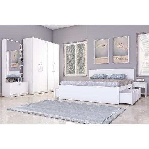 Royale 2 set of 5 modular furniture - King Bed, 4 Door Wardrobe, Dresser with Mirror and 2 side tables