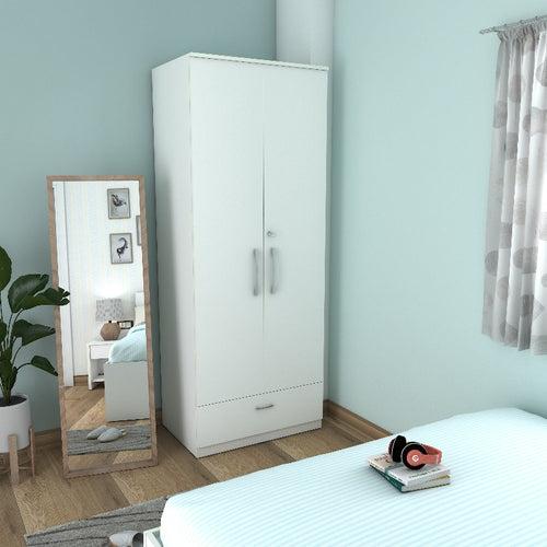 Amari 2 Door 2 Drawer Wardrobe (Moonshine White Finish)