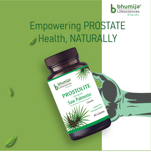 Bhumija Lifesciences Saw Palmetto with Nettle Root (Prostolite) 60 Capsules For Prostate Health