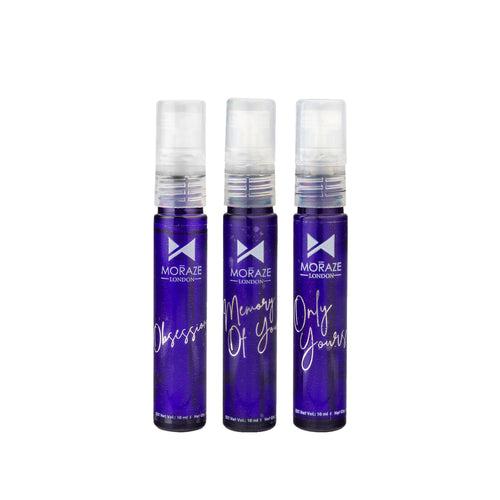 Moraze London Long Lasting Pack of 3 - 10 Ml  Perfume Set  For Men & Women.