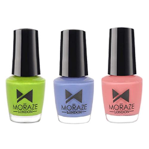 Vegan Non Toxic Moraze Nail Polish Combo Pack Of 3 Forest, Moon Purple, Shala La La 15 ML (5 ML Each)