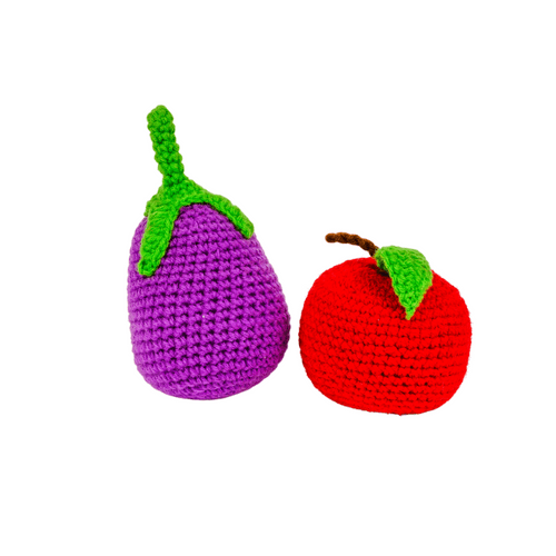NESTA TOYS - Crochet Fruits & Vegetable Toys | Play Food for Kids (10 Pcs)