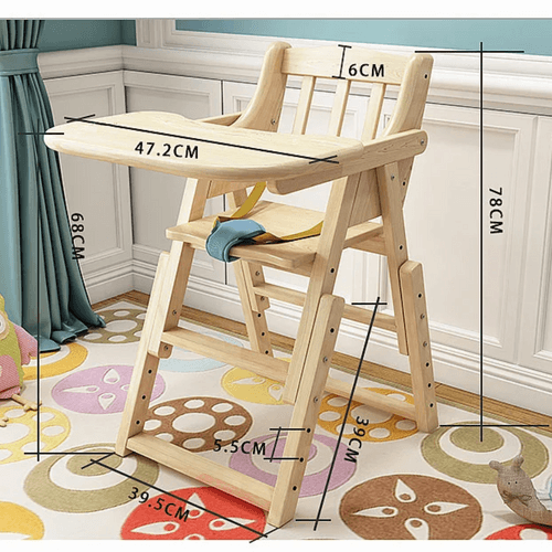 NESTA TOYS - Adjustable Wooden High Chair for Babies & Toddlers (6+ Months)