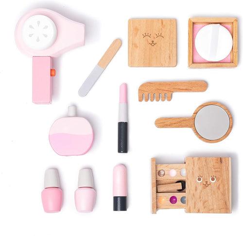 Wooden 12 Piece Makeup Kit | Pretend Play Makeup Set for Kids (3 - 8 years)