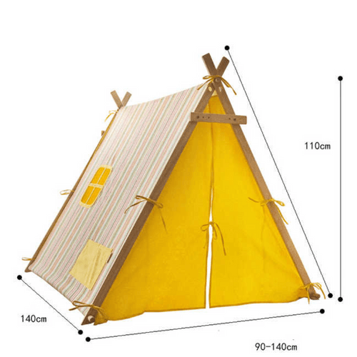 Wooden Teepee Tent for Kids with Padded Cotton Mat