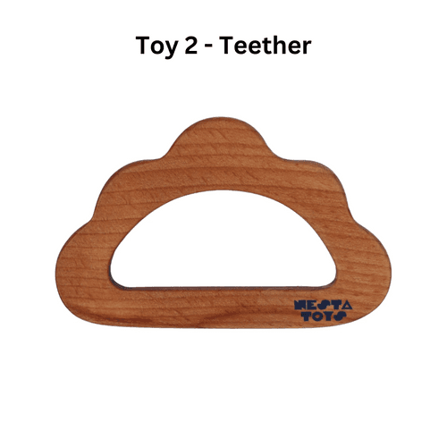 Nesta Toys - Wooden Dinosaur Blocks, Egg Shaker Rattle & Teether (6+ Months) - Baby Shower Gift| Newborn Toy